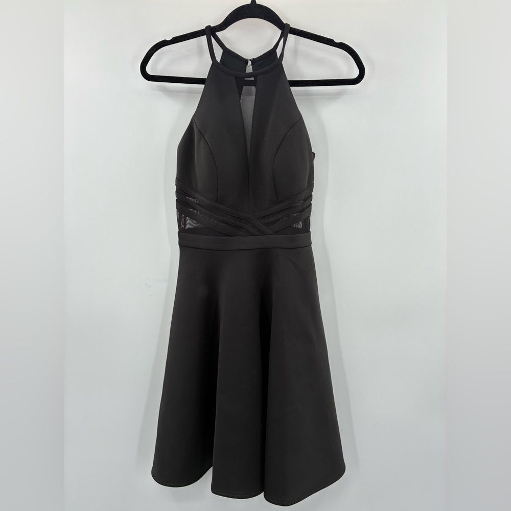 3For$20 Morgan & Co Chic Black Halter Mini Dress Junior size 1